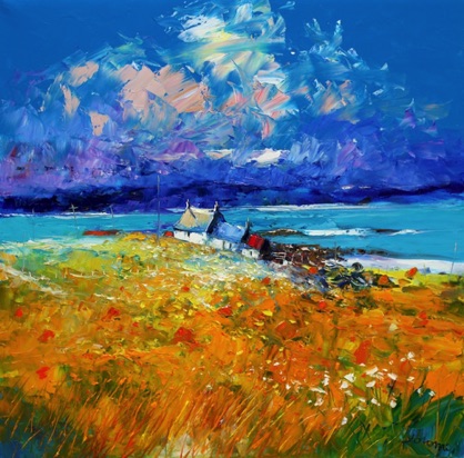 The Ardionra Hayfield A Summer Morning on Iona 36x36